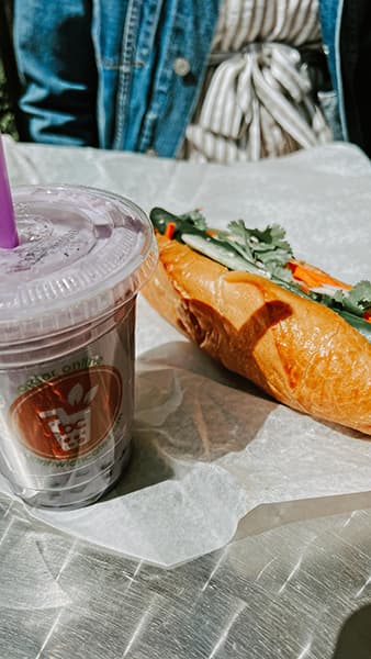 Bánhwich Café offers a huge selection of bánh mì sandwiches and boba tea options.