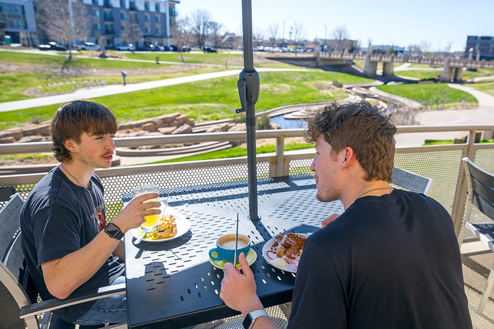 Only a block away from campus, The Hub Cafe is a favorite brunch spot for students and Lincolnites alike, with locally sourced ingredients and a beautiful patio overlooking Salt Creek. 